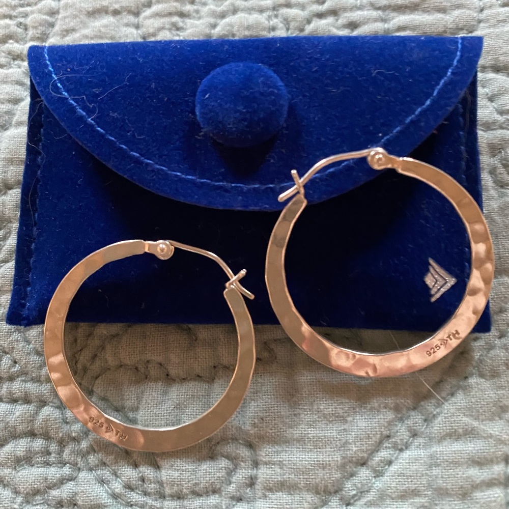 Silpada hammered silver hoops